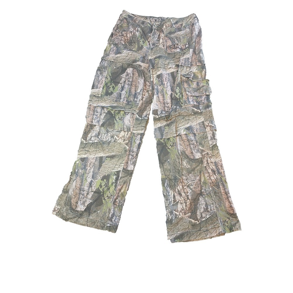 Real Tree Camo Cargo Pants Women Size 15 Wide Leg Gorpcore Utility TTC118